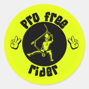 Pro Scooter Free Rider Tricks Classic Round Sticker