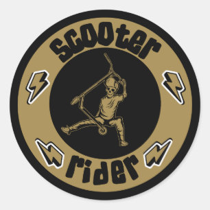 Pro Scooter Free Rider Tricks Classic Round Sticker