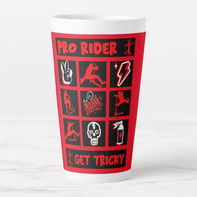 Pro Scooter Free Rider Tricks Latte Mug (Front)