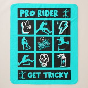 Pro Scooter Free Rider Tricks Sherpa Blanket