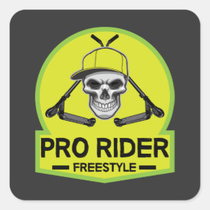 Pro Scooter Free Rider Tricks Square Sticker