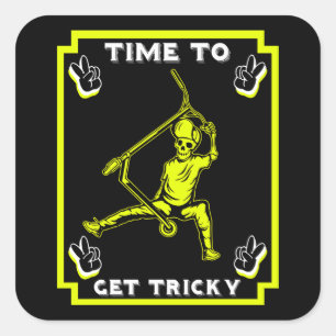 Pro Scooter Free Rider Tricks Square Sticker