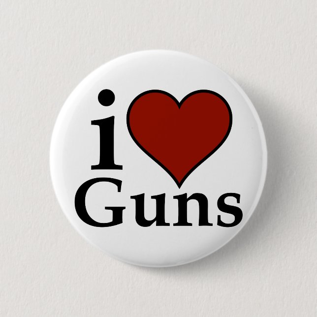Pro Second Amendment: I Heart Guns 6 Cm Round Badge (Front)