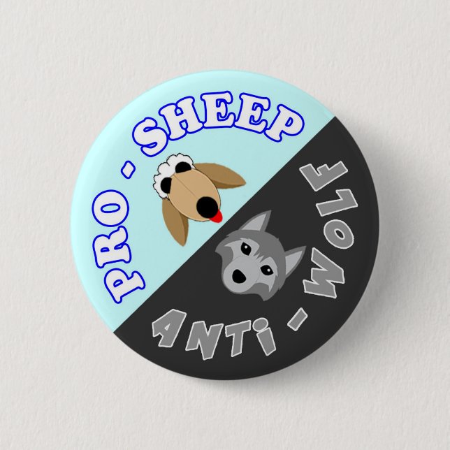 Pro-Sheep/Anti-Wolf - Perfect Strangers 6 Cm Round Badge (Front)