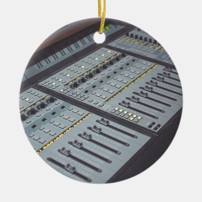 Pro Studio Music Studio Console Music Audio Studio Ceramic Ornament (Front)
