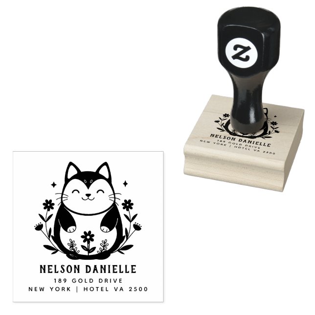 PRO Style Return Address Wooden Rubber  Stamp (Stamped)