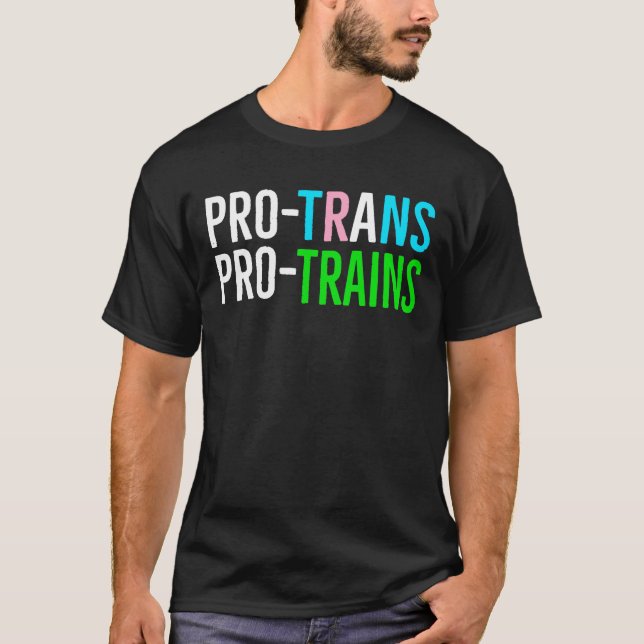 Pro Trans Pro Trains | LGBTQ+ Railfan Tee | Equali (Front)