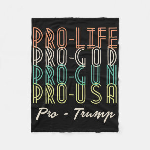Pro Trump Life God Guns Republican Fleece Blanket