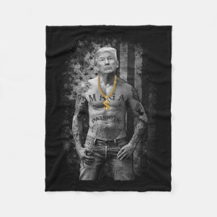 Pro Trump Patriotic Gangster - Anti-liberal Republ Fleece Blanket
