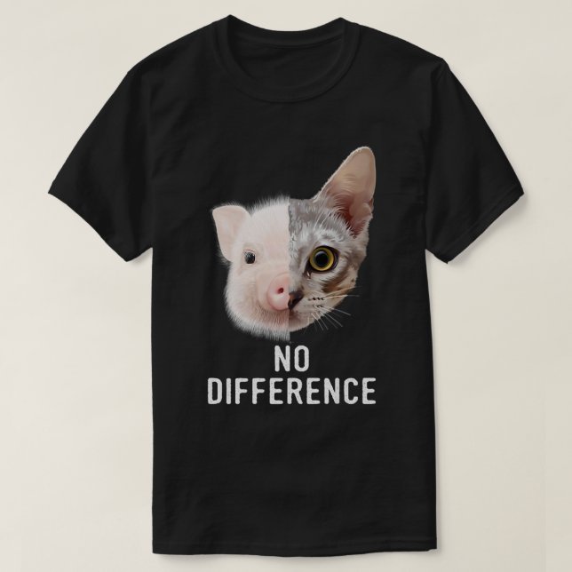 Pro Vegan No Difference Vegetarian Animal Welfare  T-Shirt (Design Front)