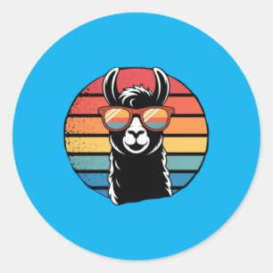 Prob Llama - Sunset Alpaca Gift Classic Round Sticker