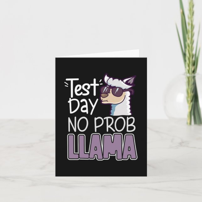 Prob Llama Test Day Testing Shirts For Women Teach Card (Front)