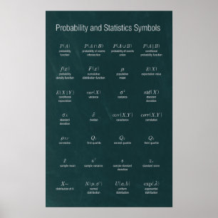Probability and Statistics Symbols Poster