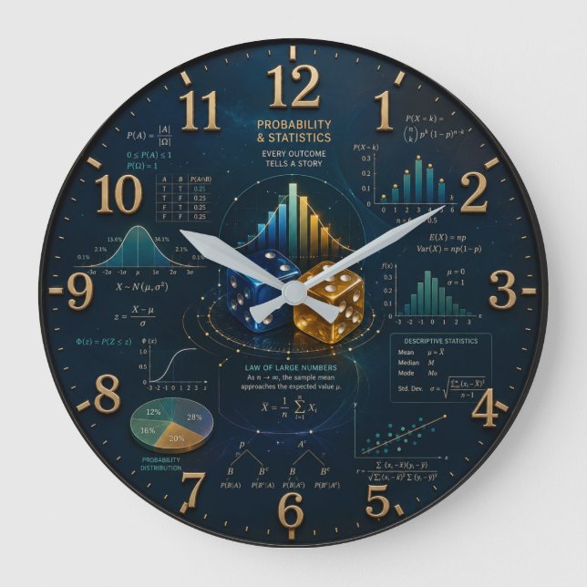 Probability & Statistics  Mathematics  Large Clock (Front)