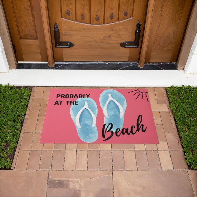 Probably at the Beach Tropical Coastal Doormat (Outdoor)