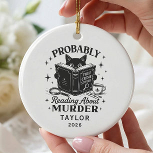 Probably Reading About Murder Ornament