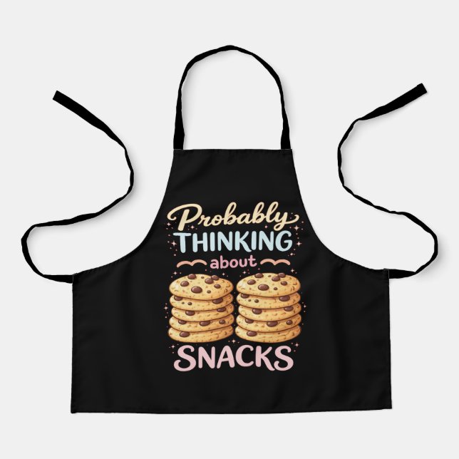 Probably Thinking About Snacks – Funny Apron (Front)