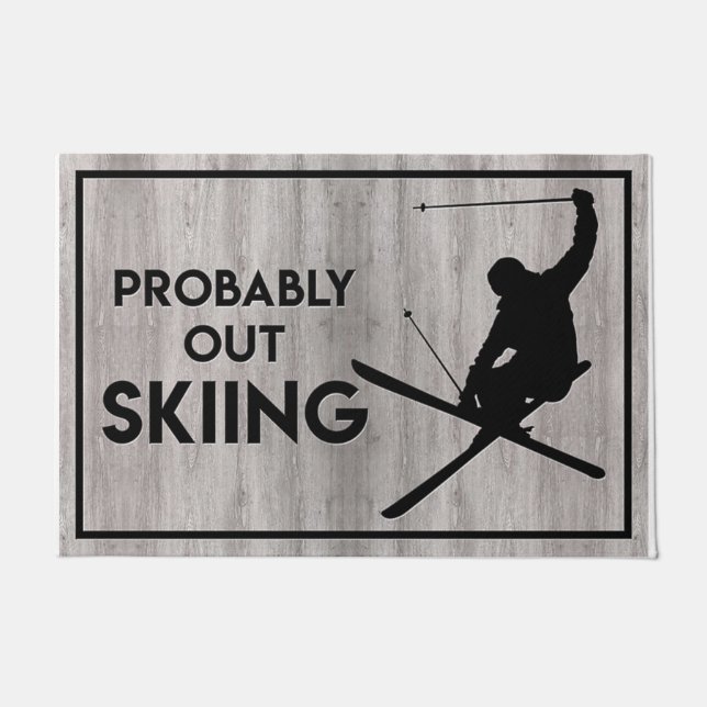 Probaly Out Skiing Simple Doormat (Front)