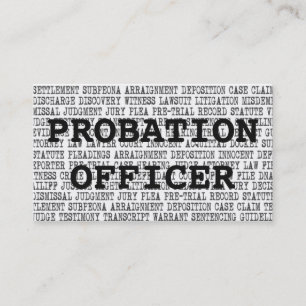 Probation Officer Legal Words Business Card