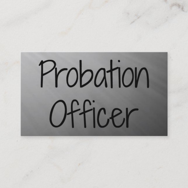 Probation Officer Silver Business Card (Front)