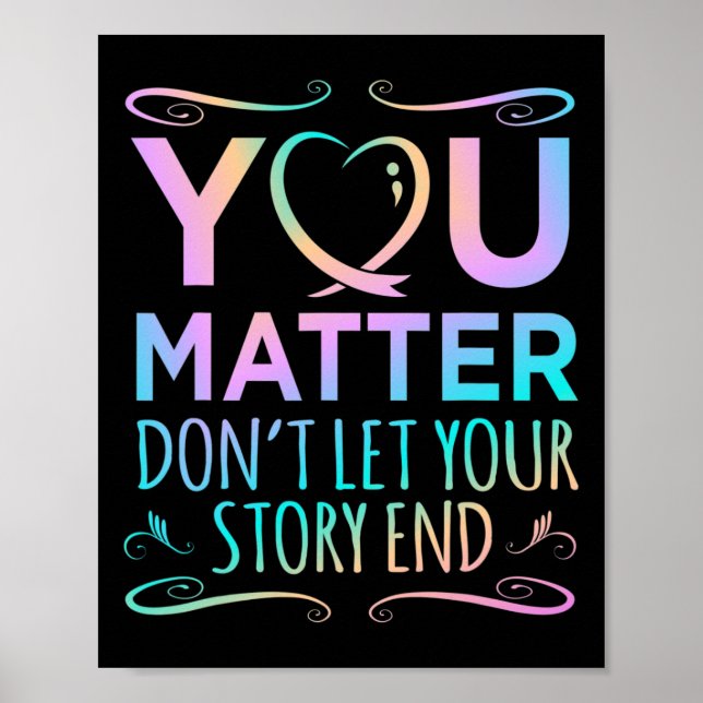 Problem Happy Suicide Awareness Support Graphic  Poster (Front)