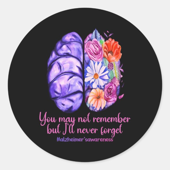 Problem Heimer Purple Heimer's Awareness  Classic Round Sticker (Front)