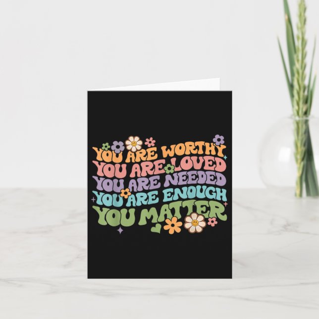 Problem Kindness Be Kind Groovy Mental Health Awar Card (Front)