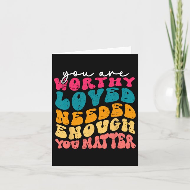 Problem Kindness Be Kind Groovy Mental Health Awar Card (Front)