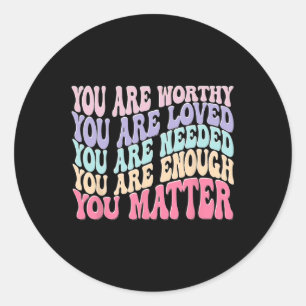 Problem Kindness Be Kind Groovy Mental Health Awar Classic Round Sticker