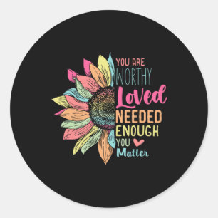 Problem Kindness Be Kind Groovy Mental Health Awar Classic Round Sticker