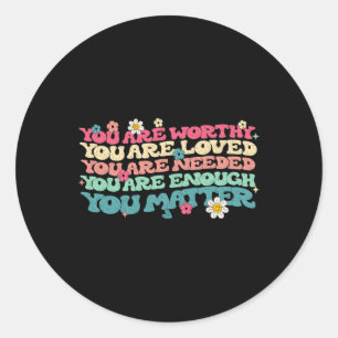 Problem Kindness Be Kind Groovy Mental Health Awar Classic Round Sticker