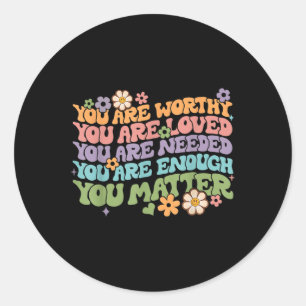 Problem Kindness Be Kind Groovy Mental Health Awar Classic Round Sticker