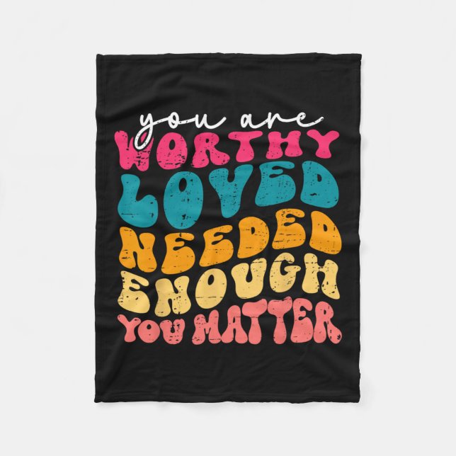 Problem Kindness Be Kind Groovy Mental Health Awar Fleece Blanket (Front)