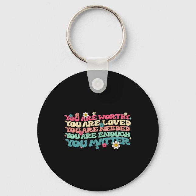 Problem Kindness Be Kind Groovy Mental Health Awar Key Ring (Front)
