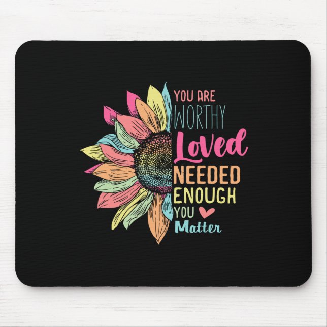 Problem Kindness Be Kind Groovy Mental Health Awar Mouse Pad (Front)