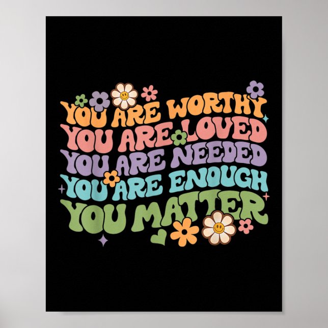 Problem Kindness Be Kind Groovy Mental Health Awar Poster (Front)