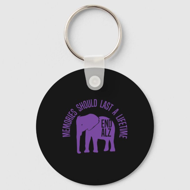 Problem Purple Elephant And Text Heimer1  Key Ring (Front)