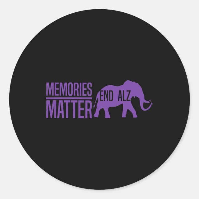 Problem Purple Elephant And Text Heimer  Classic Round Sticker (Front)