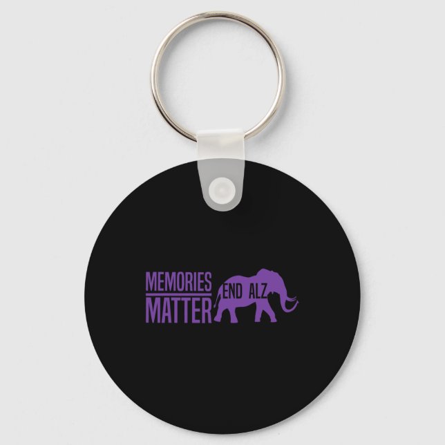 Problem Purple Elephant And Text Heimer  Key Ring (Front)