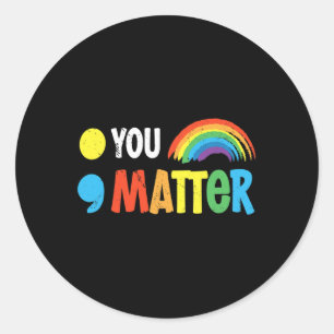 Problem Semicolon Mental Health Warrior Solidarity Classic Round Sticker