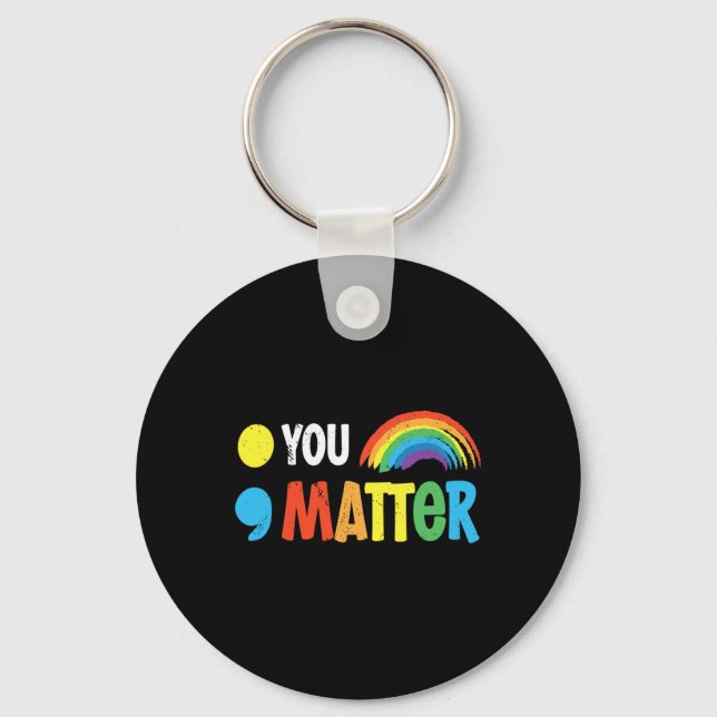 Problem Semicolon Mental Health Warrior Solidarity Key Ring (Front)