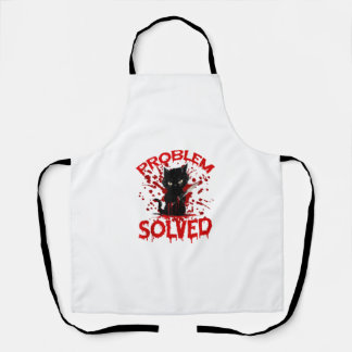 Problem Solved Black cat Apron