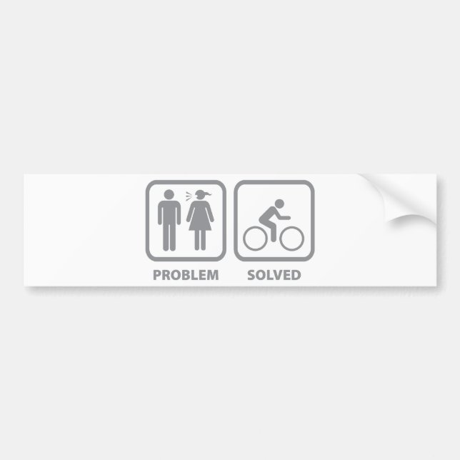 Problem Solved Cycling Bumper Sticker (Front)