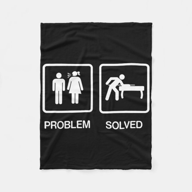 Problem Solved Funny Pool Billiards Player T Shirt Fleece Blanket (Front)