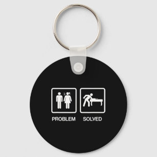 Problem Solved Funny Pool Billiards Player T Shirt Key Ring