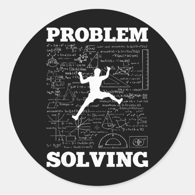 Problem Solving Climber Rock Climbing Bouldering P Classic Round Sticker (Front)