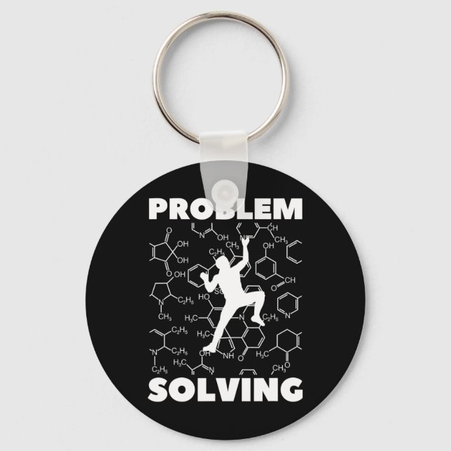 Problem Solving Climber, Rock Climbing Chemistry,  Key Ring (Front)