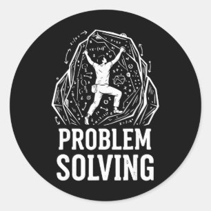 Problem Solving Climbing Rock Bouldering Design Classic Round Sticker