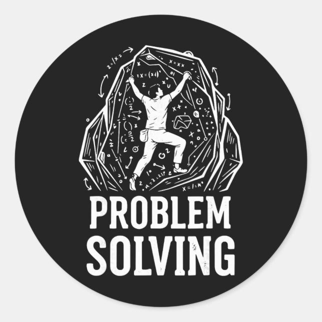 Problem Solving Climbing Rock Bouldering Design  Classic Round Sticker (Front)