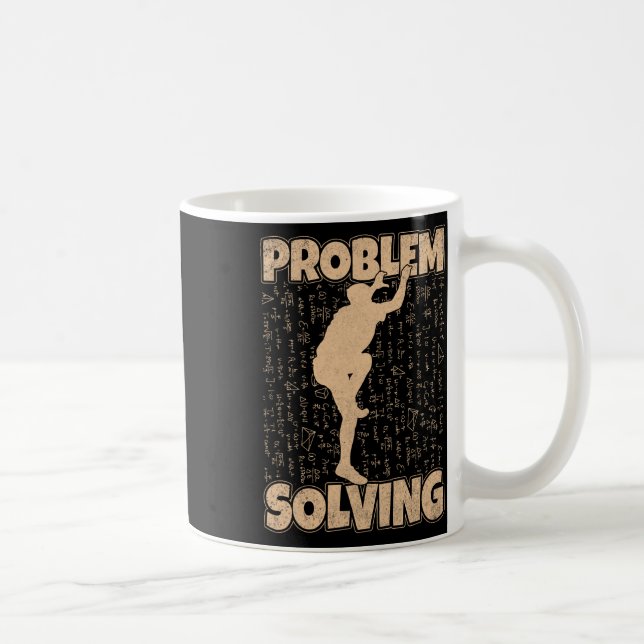Problem Solving Funny Rock Climbing Bouldering Pun Coffee Mug (Right)